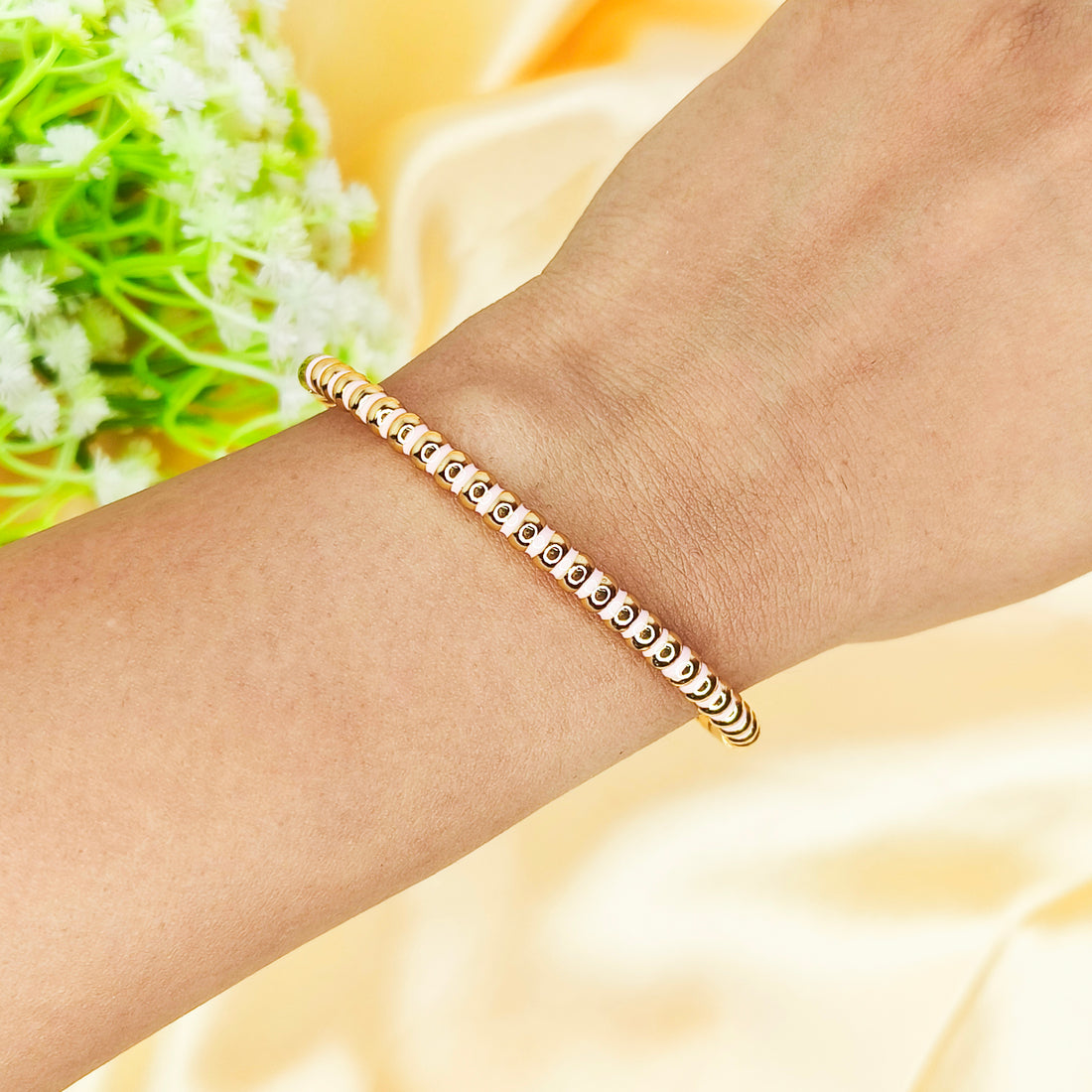 Blush Pink Beaded Bracelet