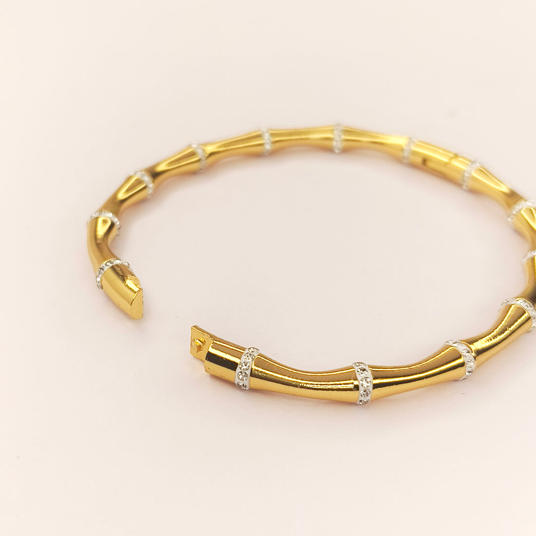 Bamboo Crystal Gold Bracelet