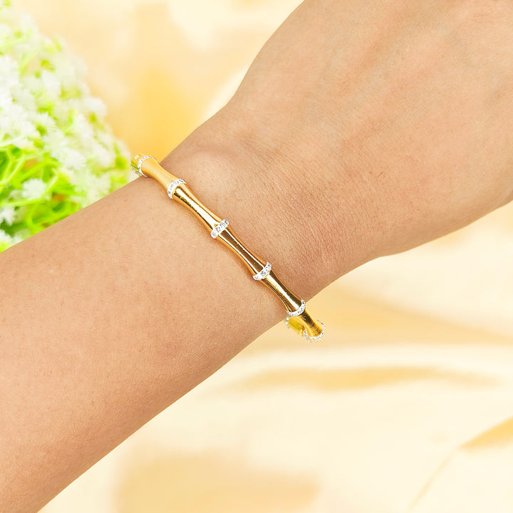 Bamboo Crystal Gold Bracelet