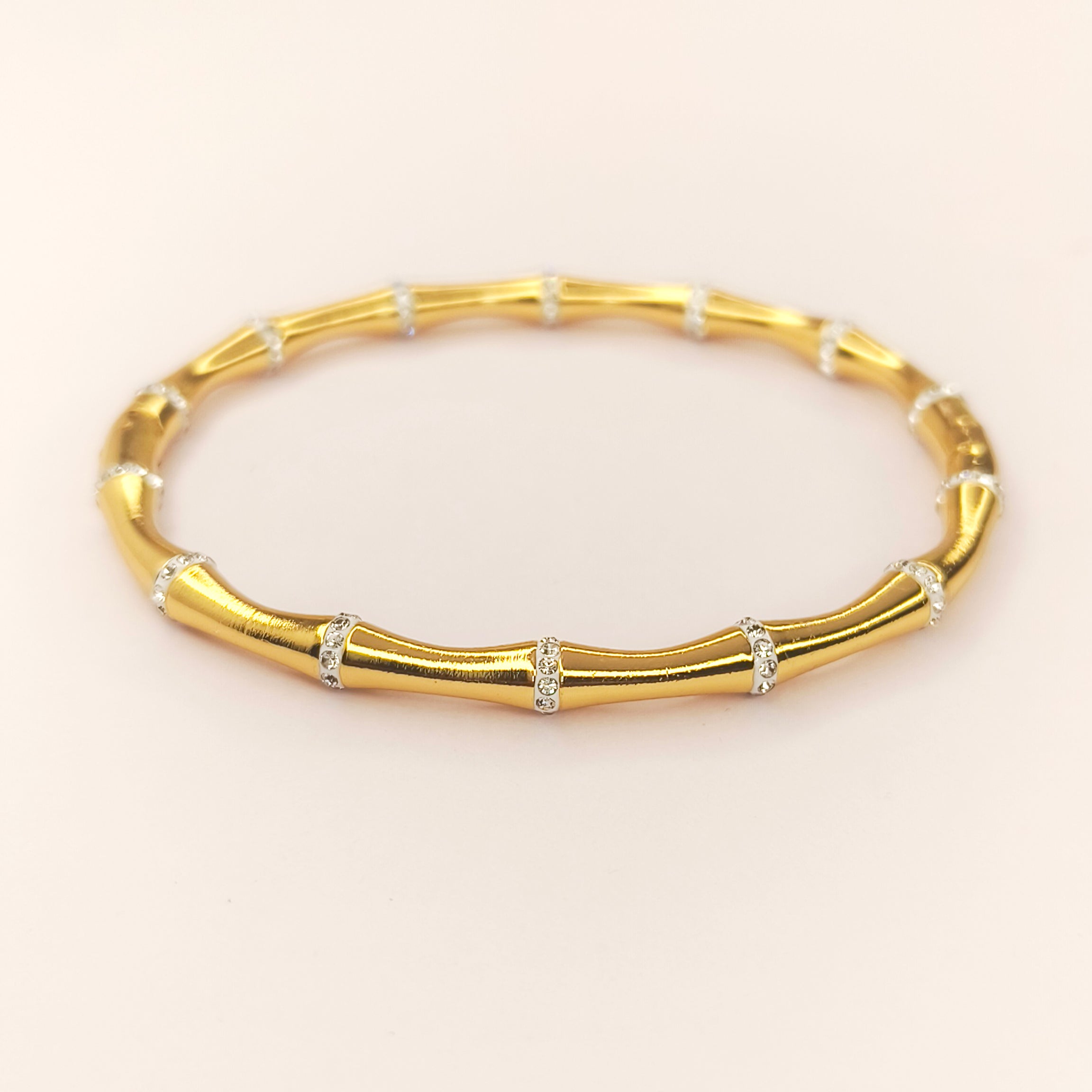 Bamboo Crystal Gold Bracelet