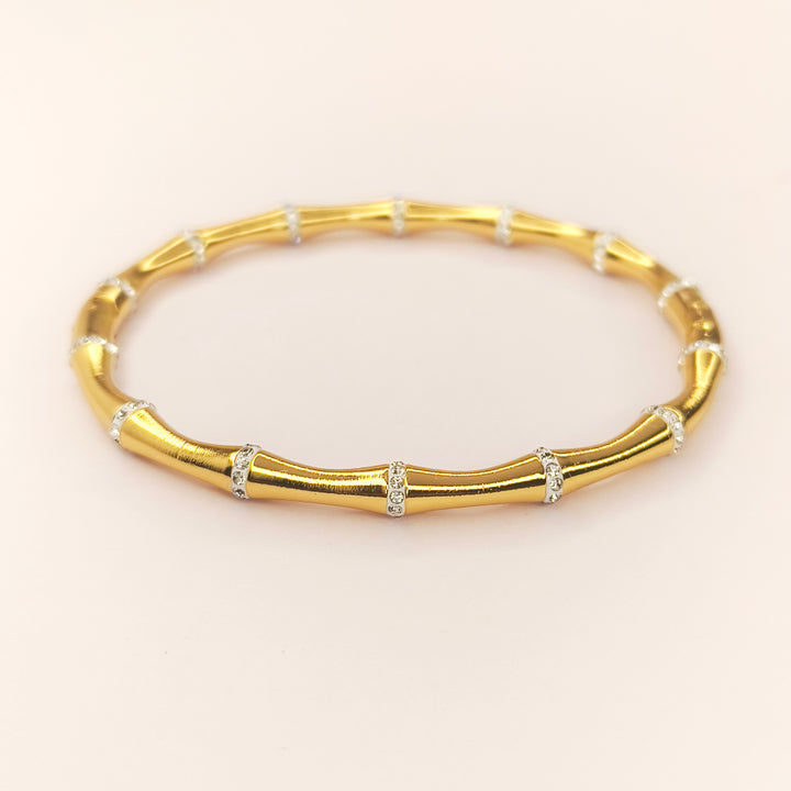 Bamboo Crystal Gold Bracelet