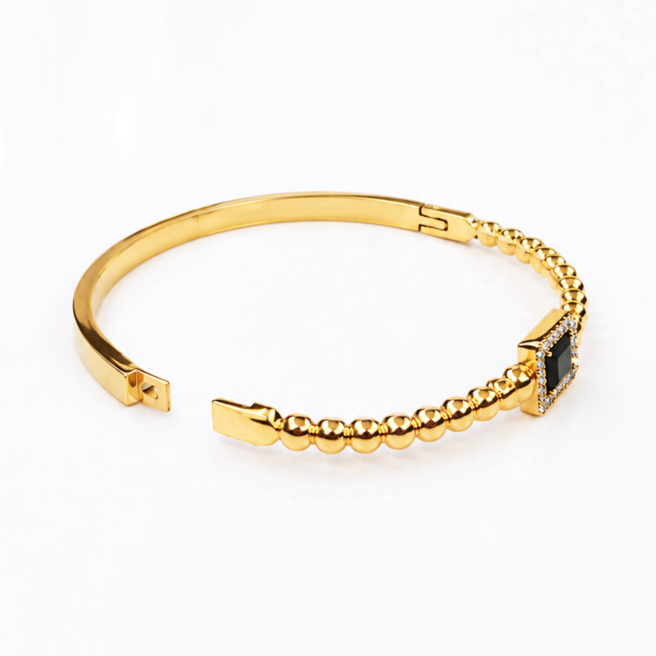 Noir Crystal Beaded Bracelet