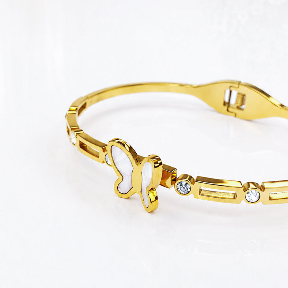 Golden Butterfly Crystal Bracelet