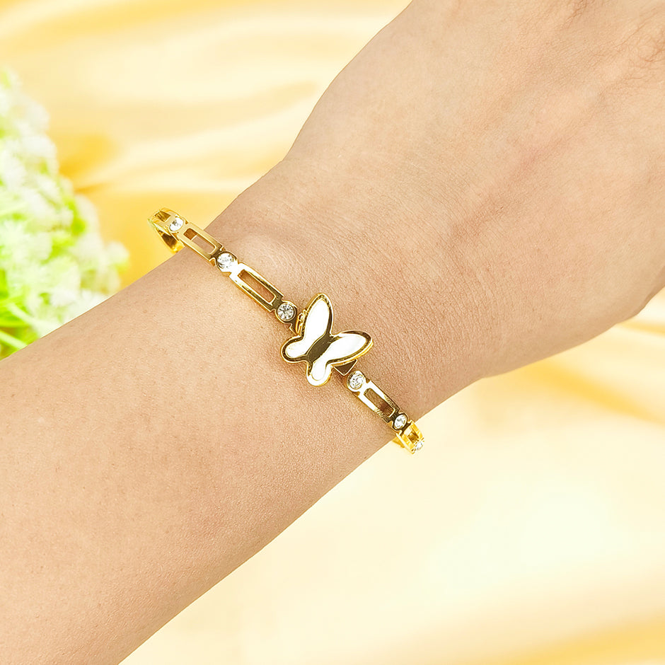 Golden Butterfly Crystal Bracelet