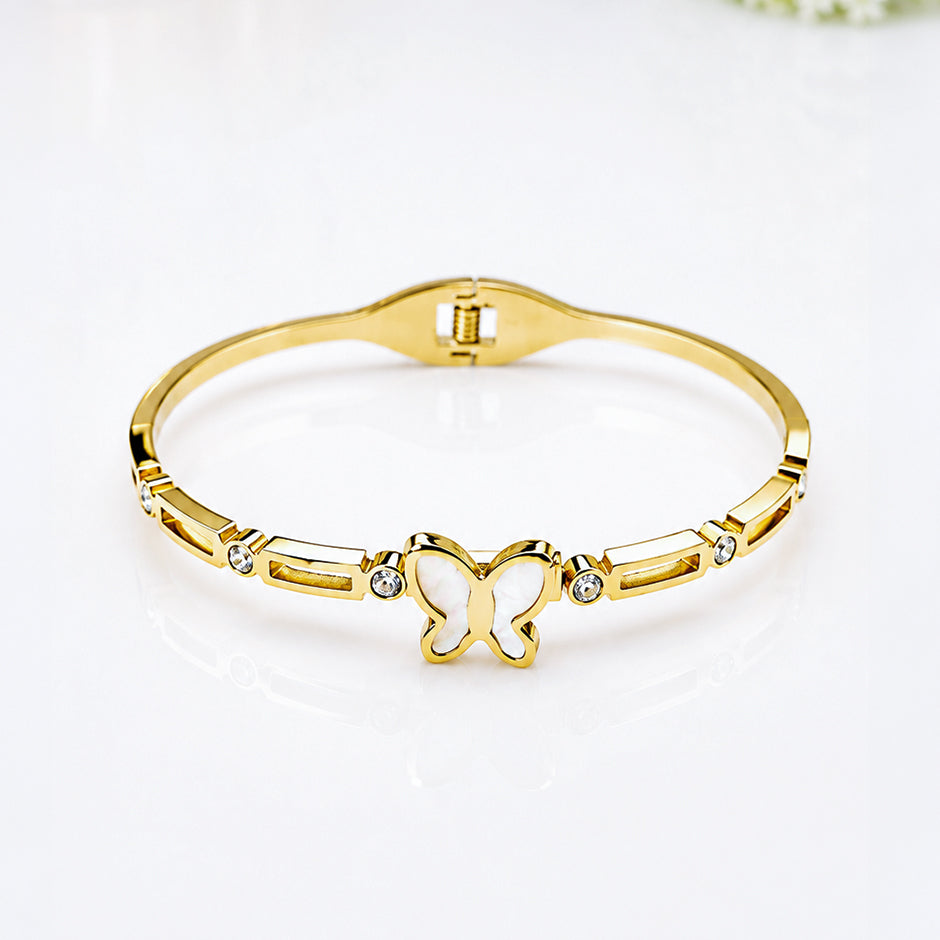 Golden Butterfly Crystal Bracelet