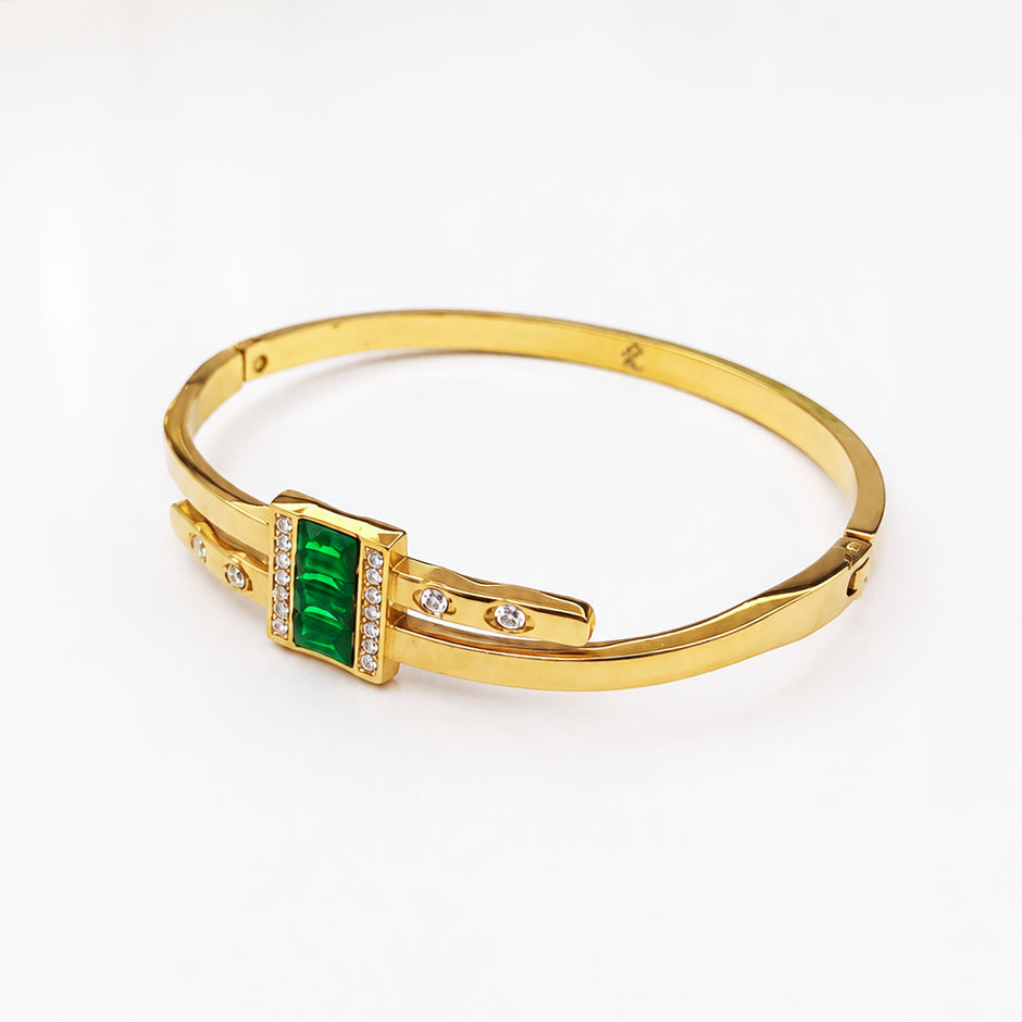 Emerald Crystal Cuff Bracelet