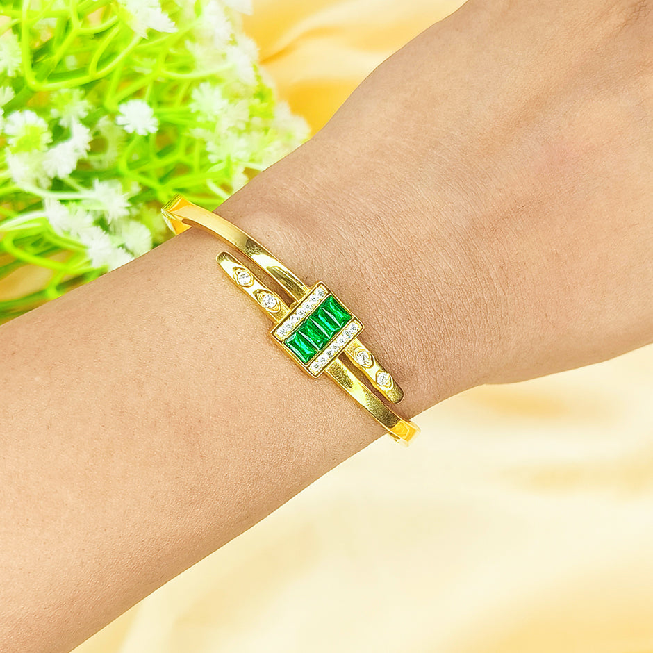 Emerald Crystal Cuff Bracelet