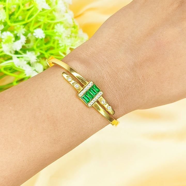 Emerald Crystal Cuff Bracelet
