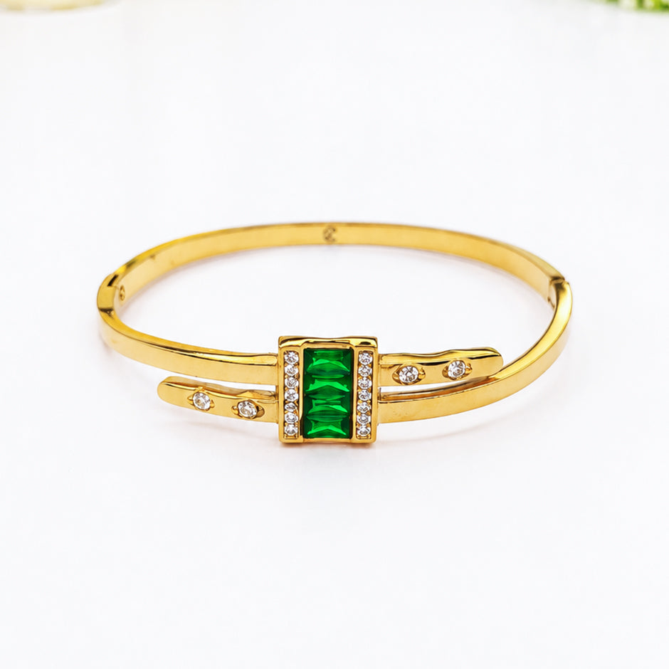 Emerald Crystal Cuff Bracelet