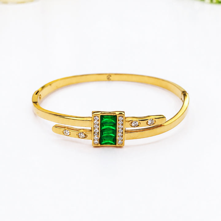 Emerald Crystal Cuff Bracelet