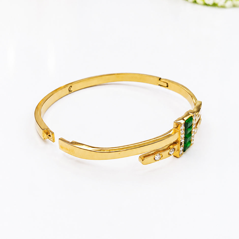 Emerald Crystal Cuff Bracelet