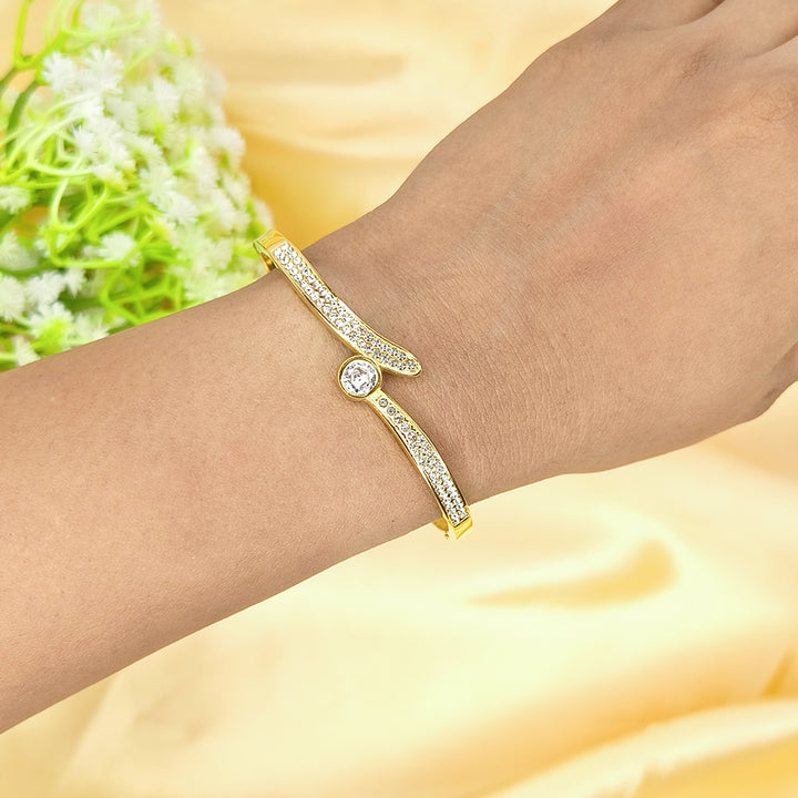 Crystal Curve Open Cuff Bracelet
