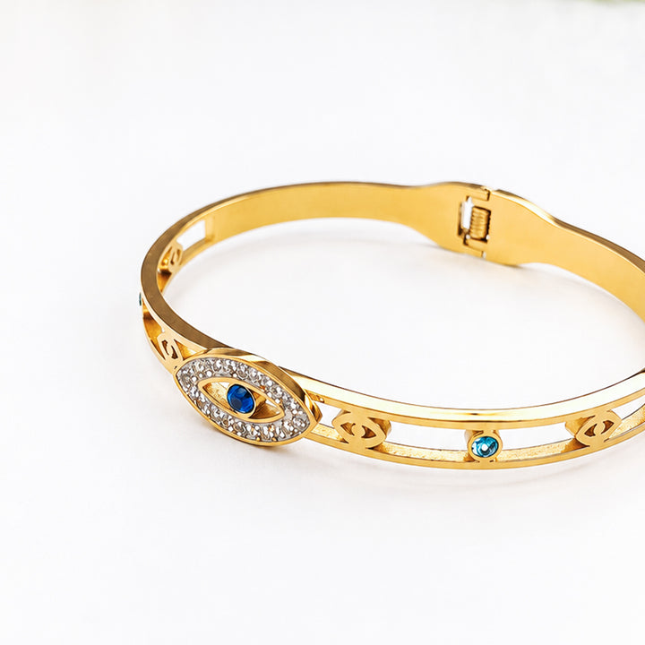 Blue Evil Eye Gold Bracelet