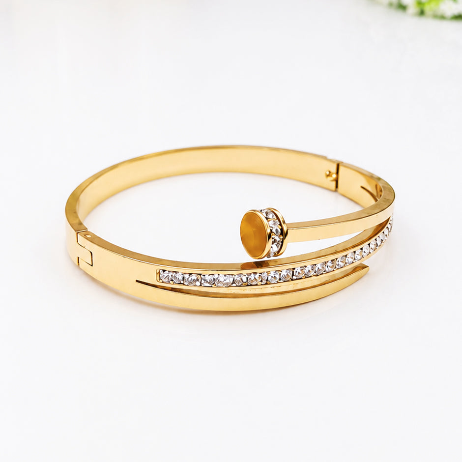 Golden Nail Crystal Bracelet