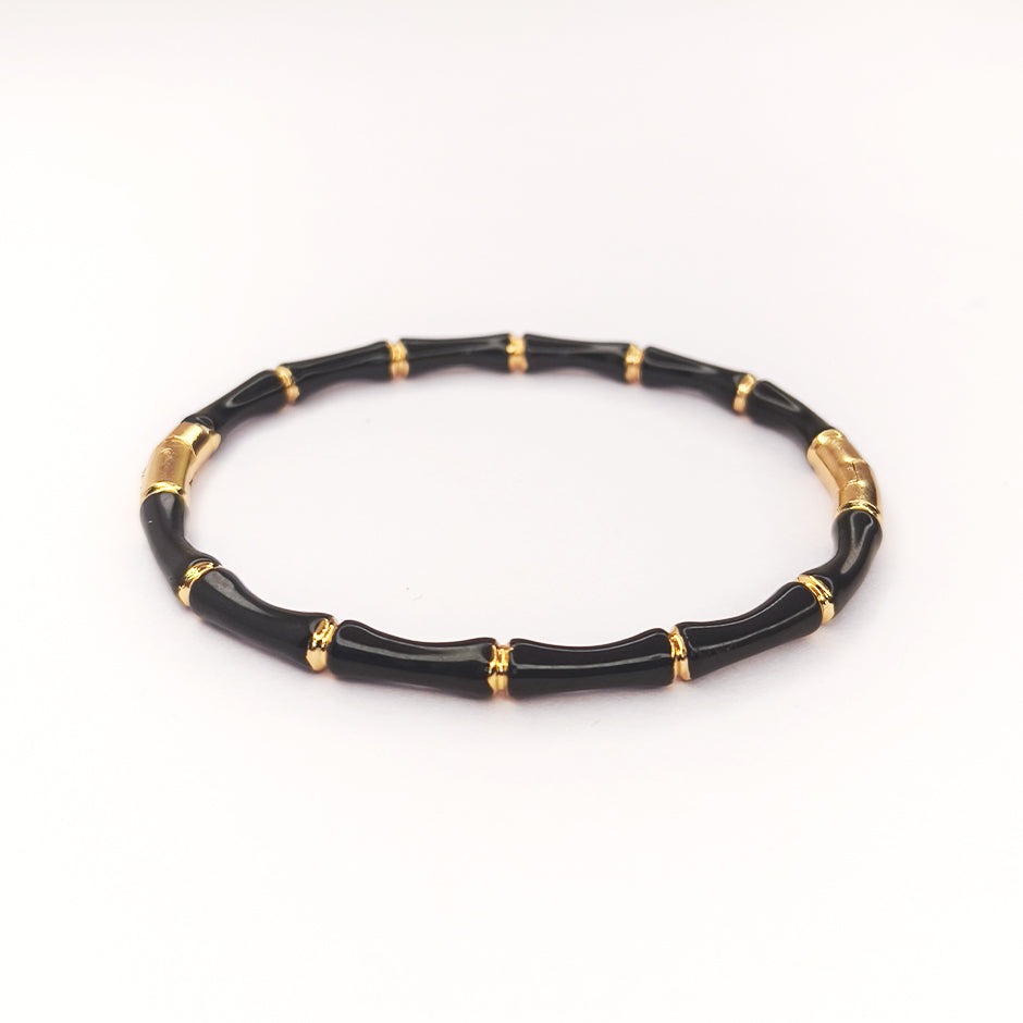 Black Bamboo Gold Bracelet