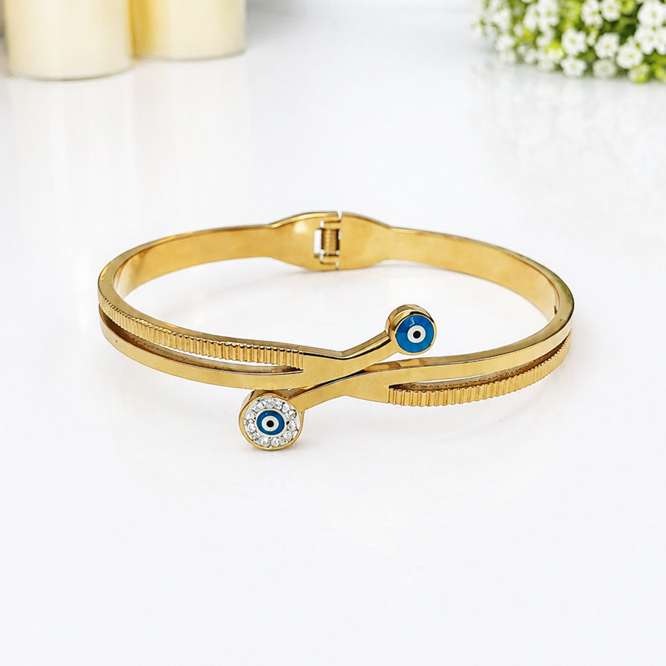 Blue Evil Eye Crossover Bracelet