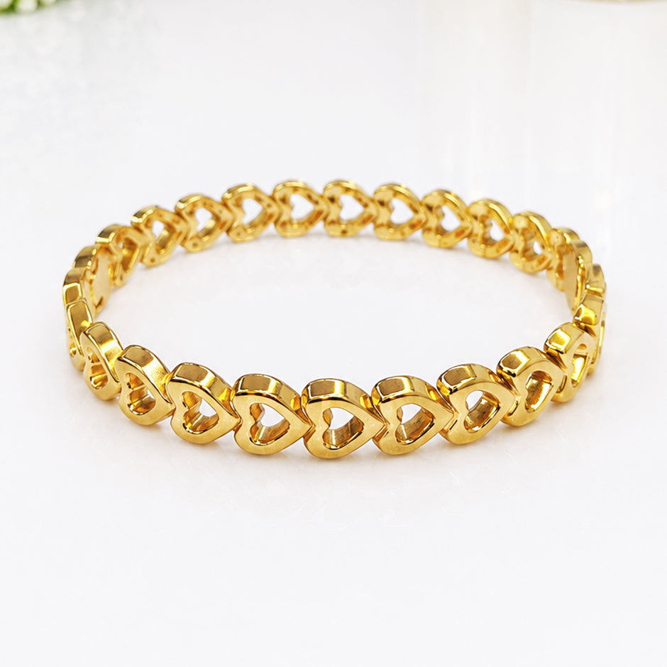 Golden Heart Link Bracelet