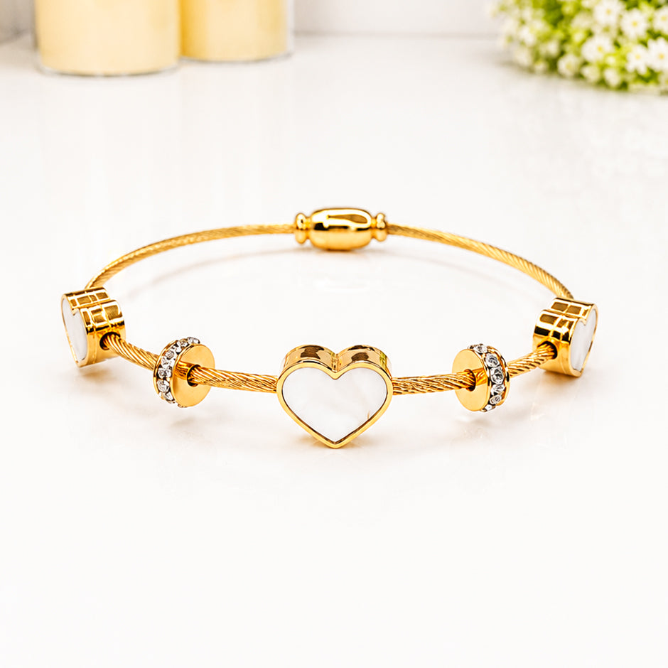 Golden Heart Twist Bracelet