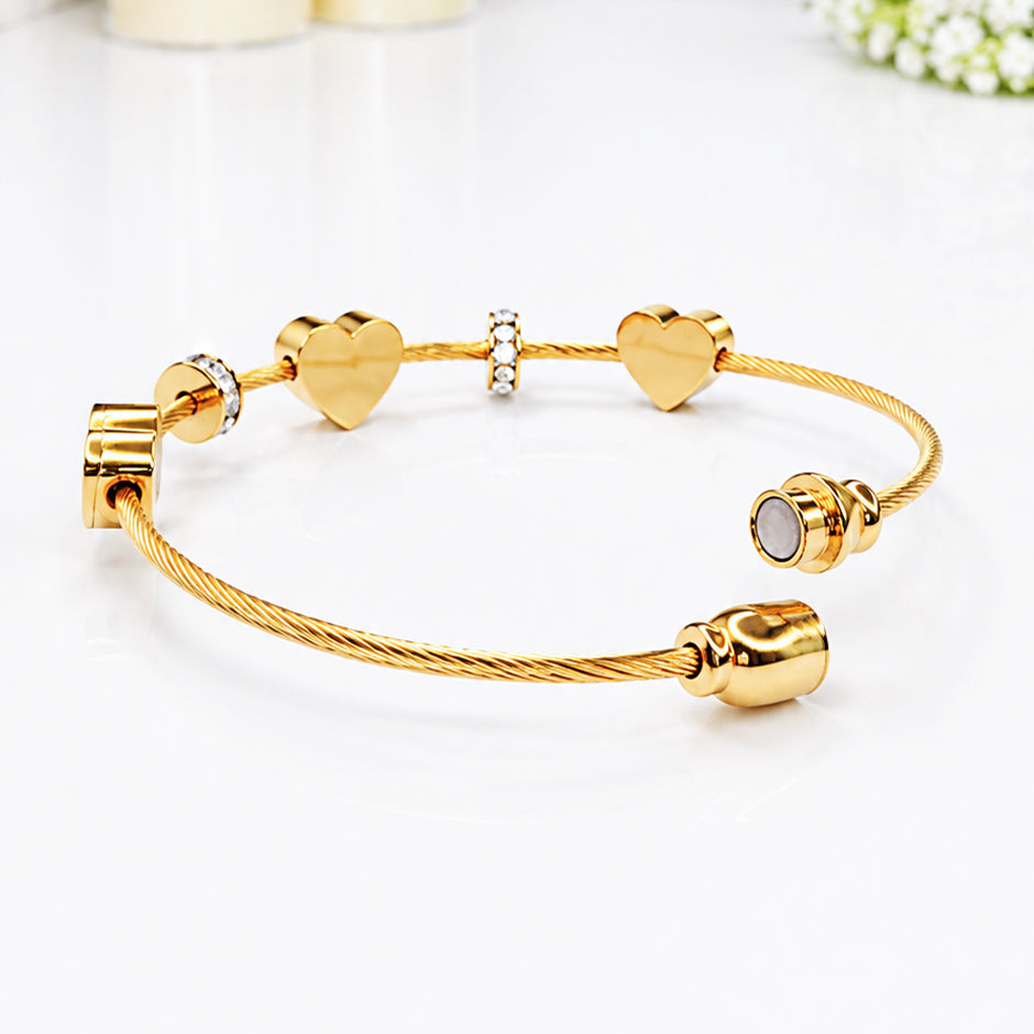 Golden Heart Twist Bracelet