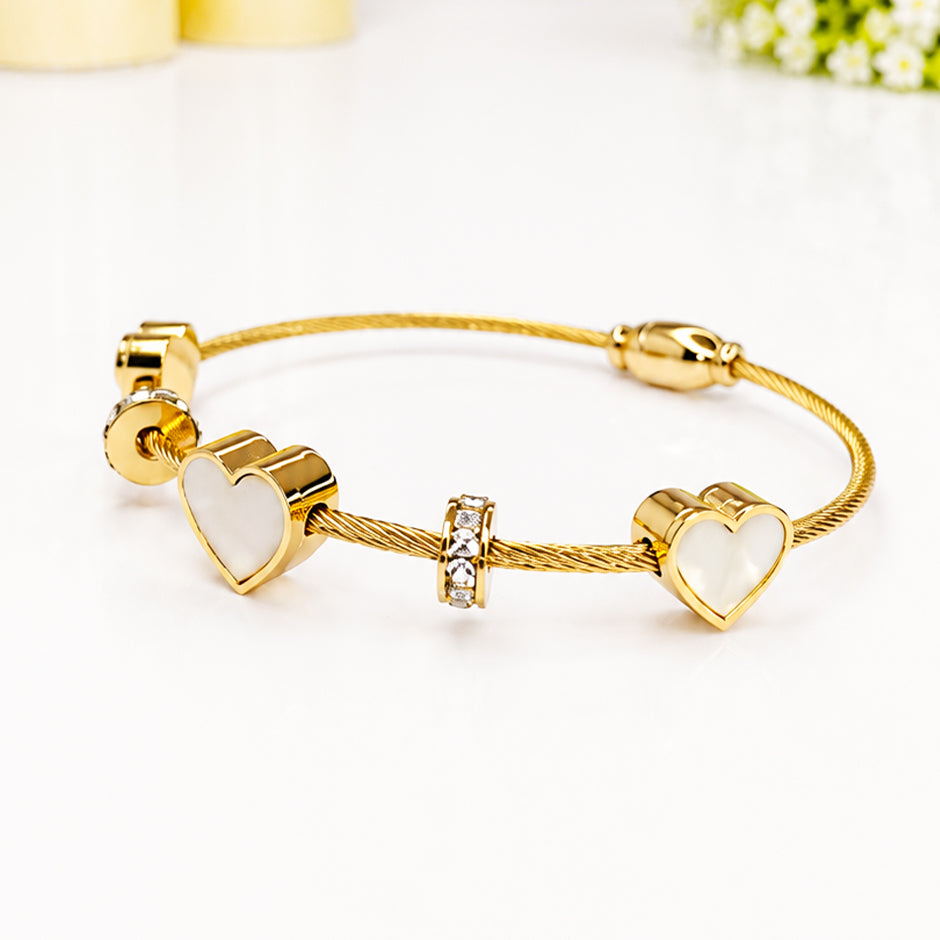 Golden Heart Twist Bracelet