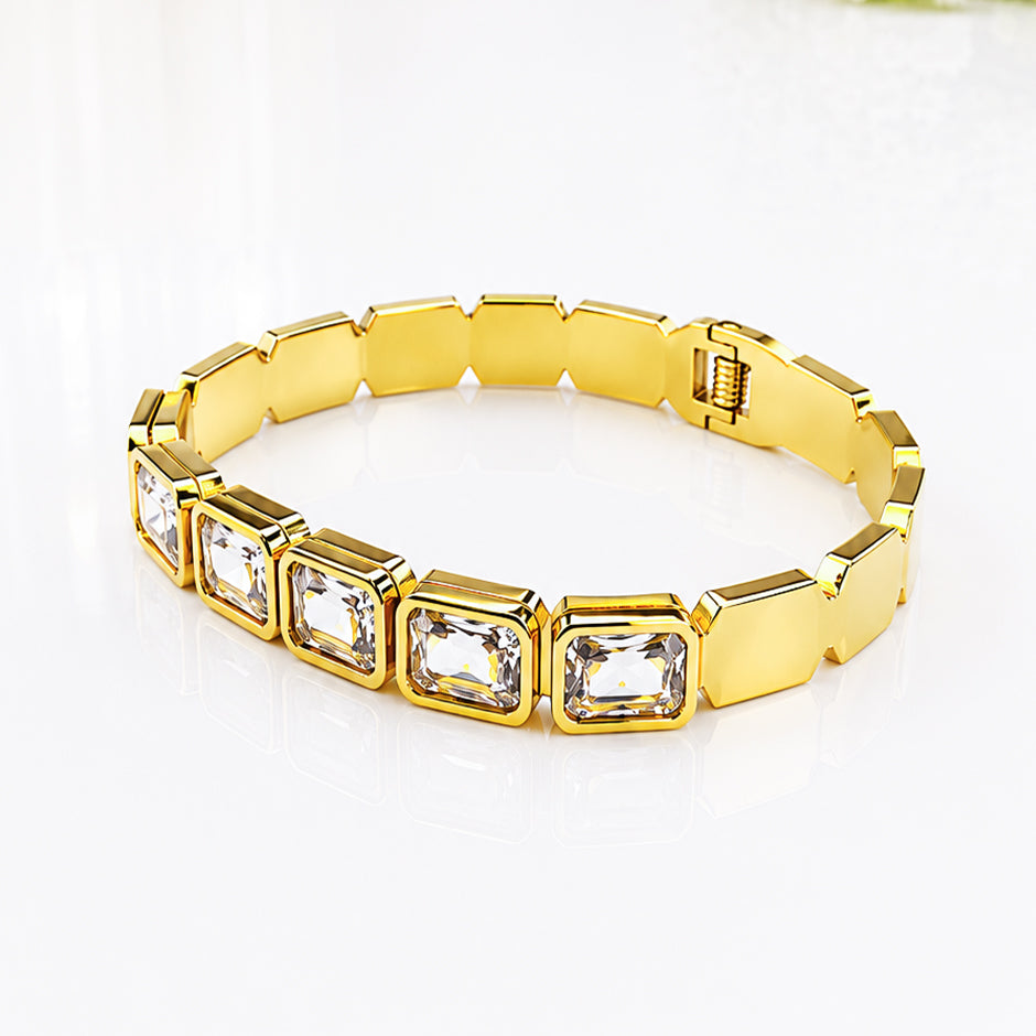 Golden Crystal Link Bracelet