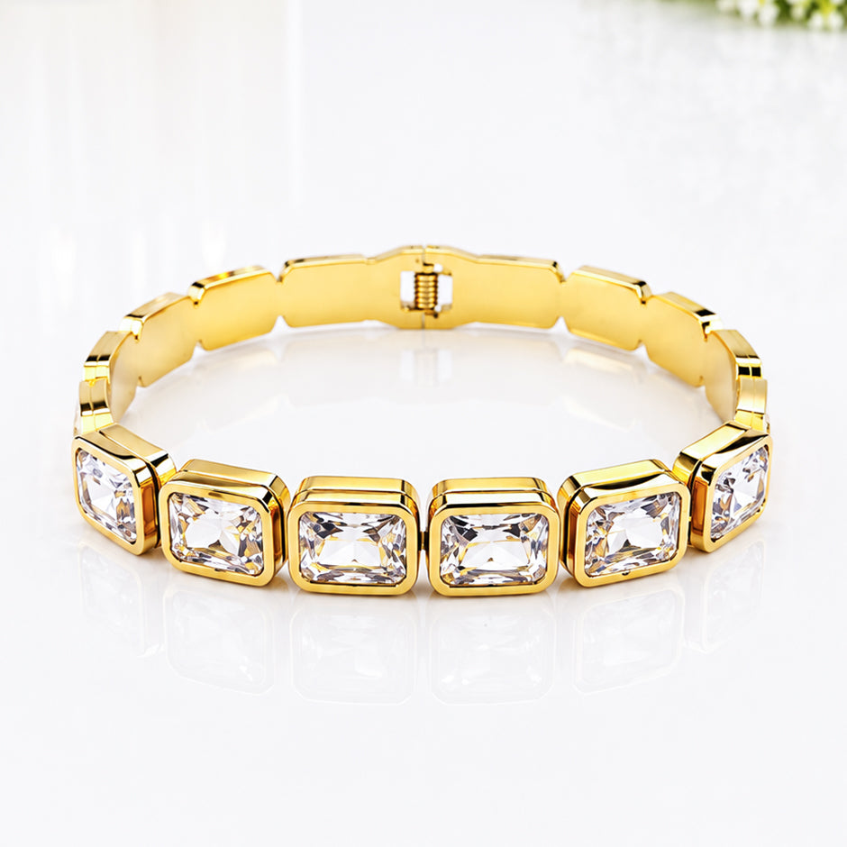 Golden Crystal Link Bracelet