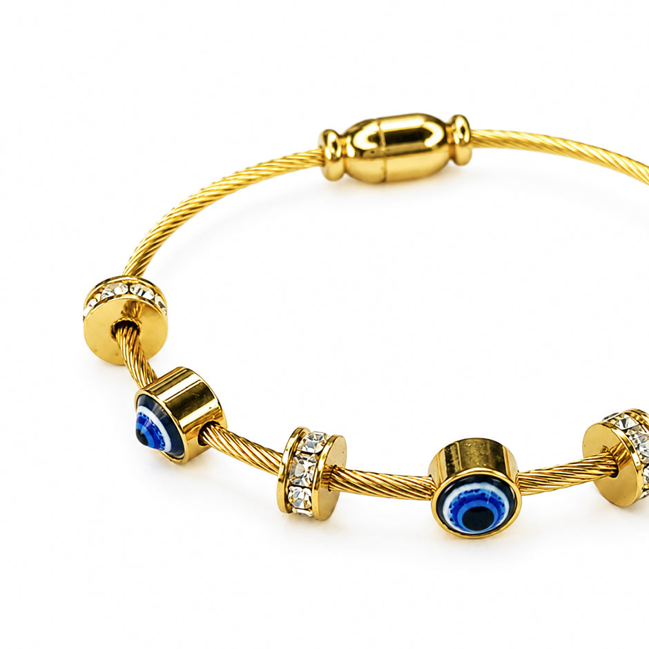 Blue Evil Eye Beaded Bracelet