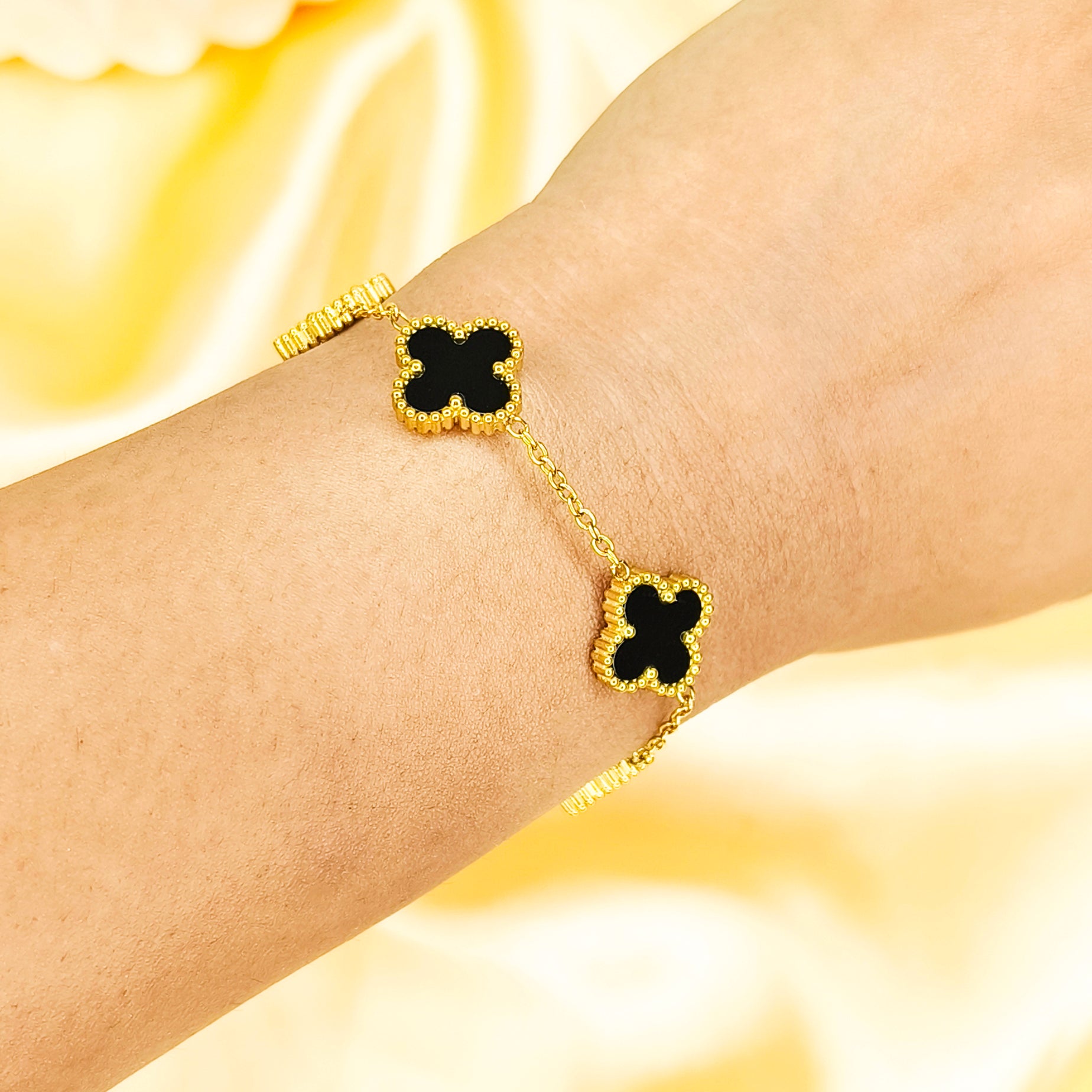Black Clover Charm Chain Bracelet