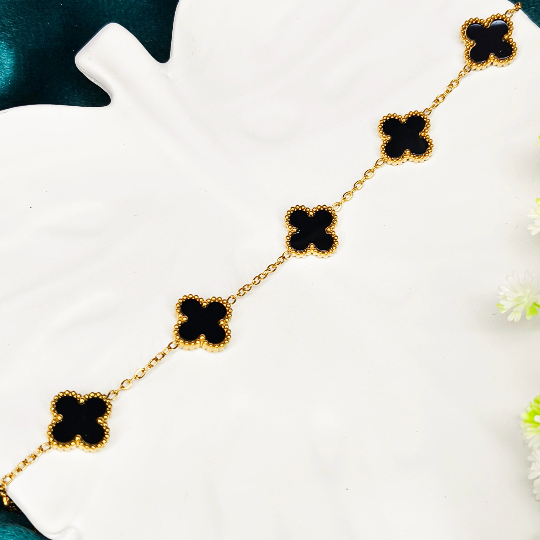 Black Clover Charm Chain Bracelet