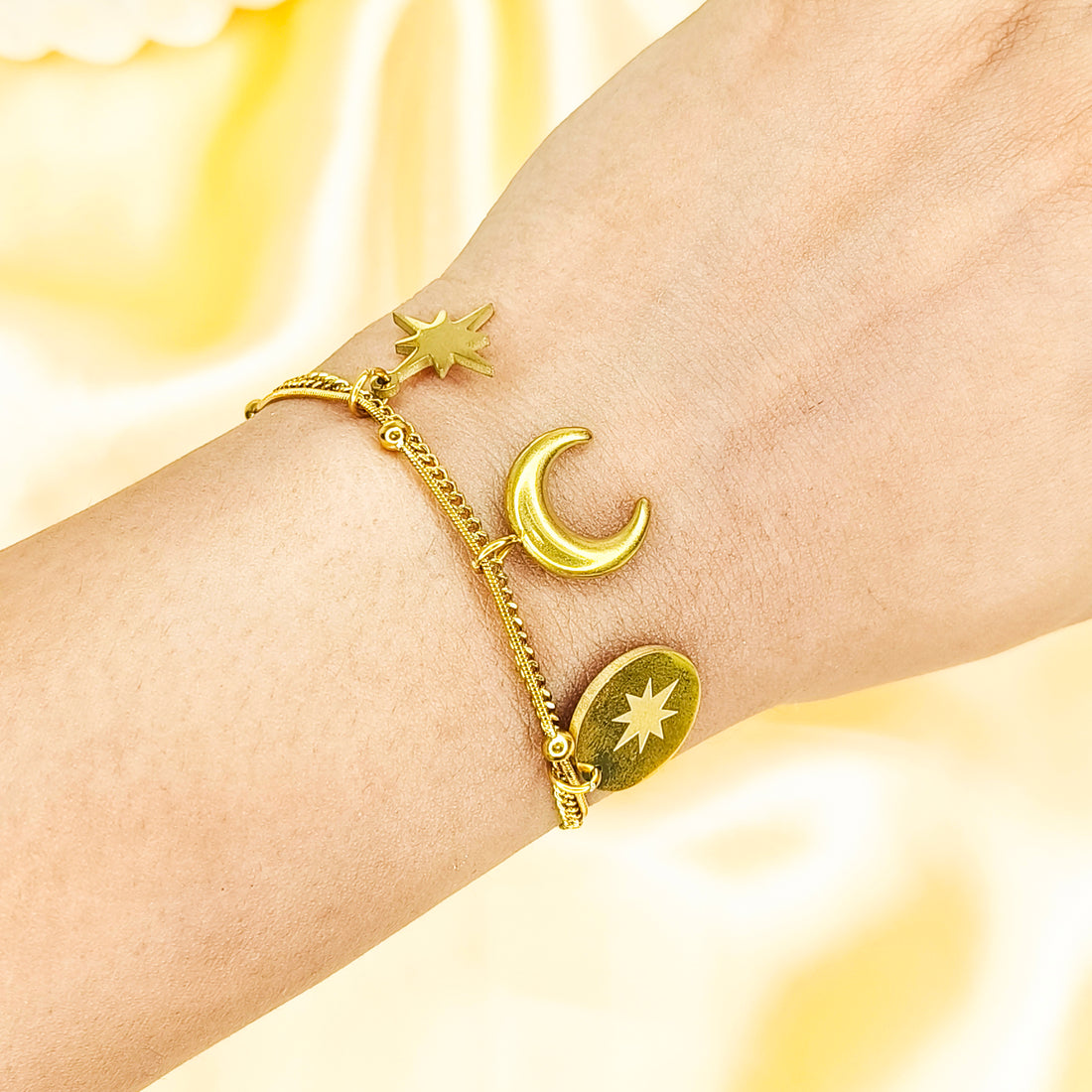 Golden Celestial Layered Chain Bracelet