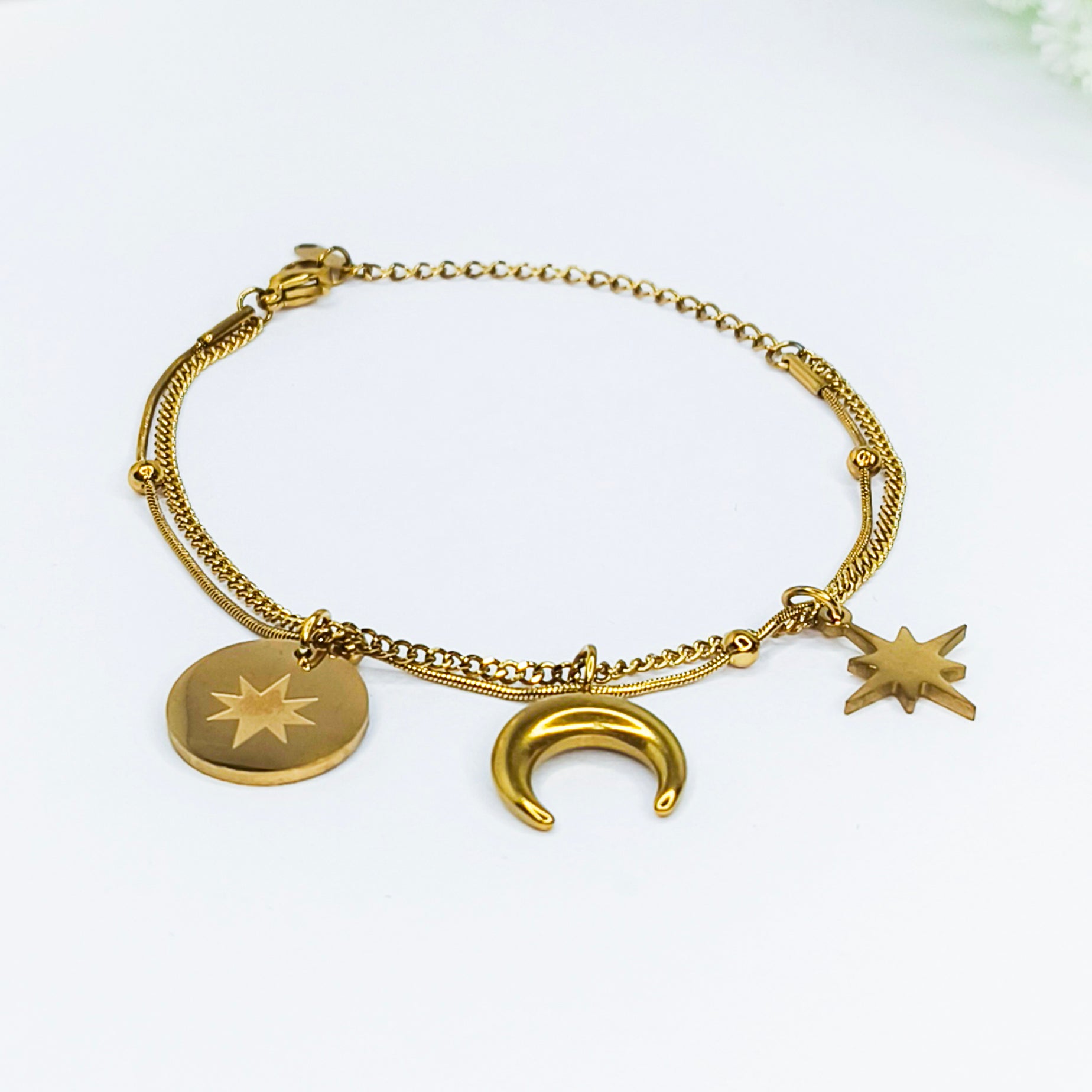 Golden Celestial Layered Chain Bracelet