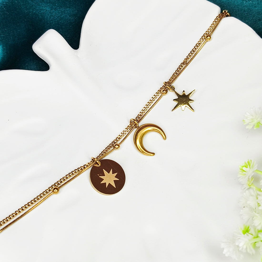 Golden Celestial Layered Chain Bracelet