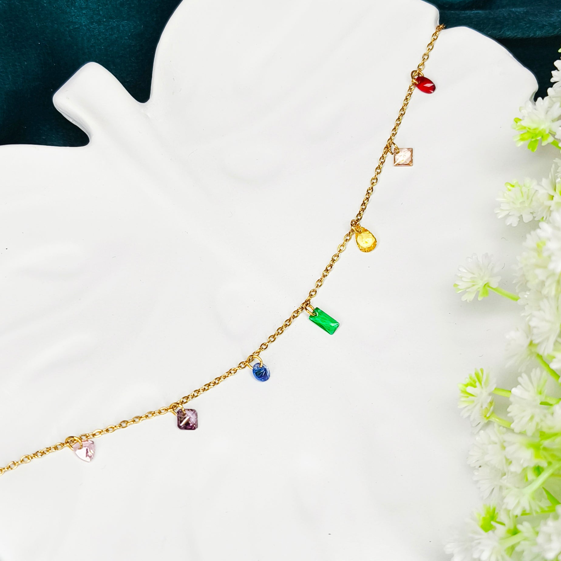 Rainbow Charm Chain Bracelet