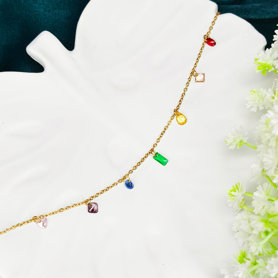 Rainbow Charm Chain Bracelet