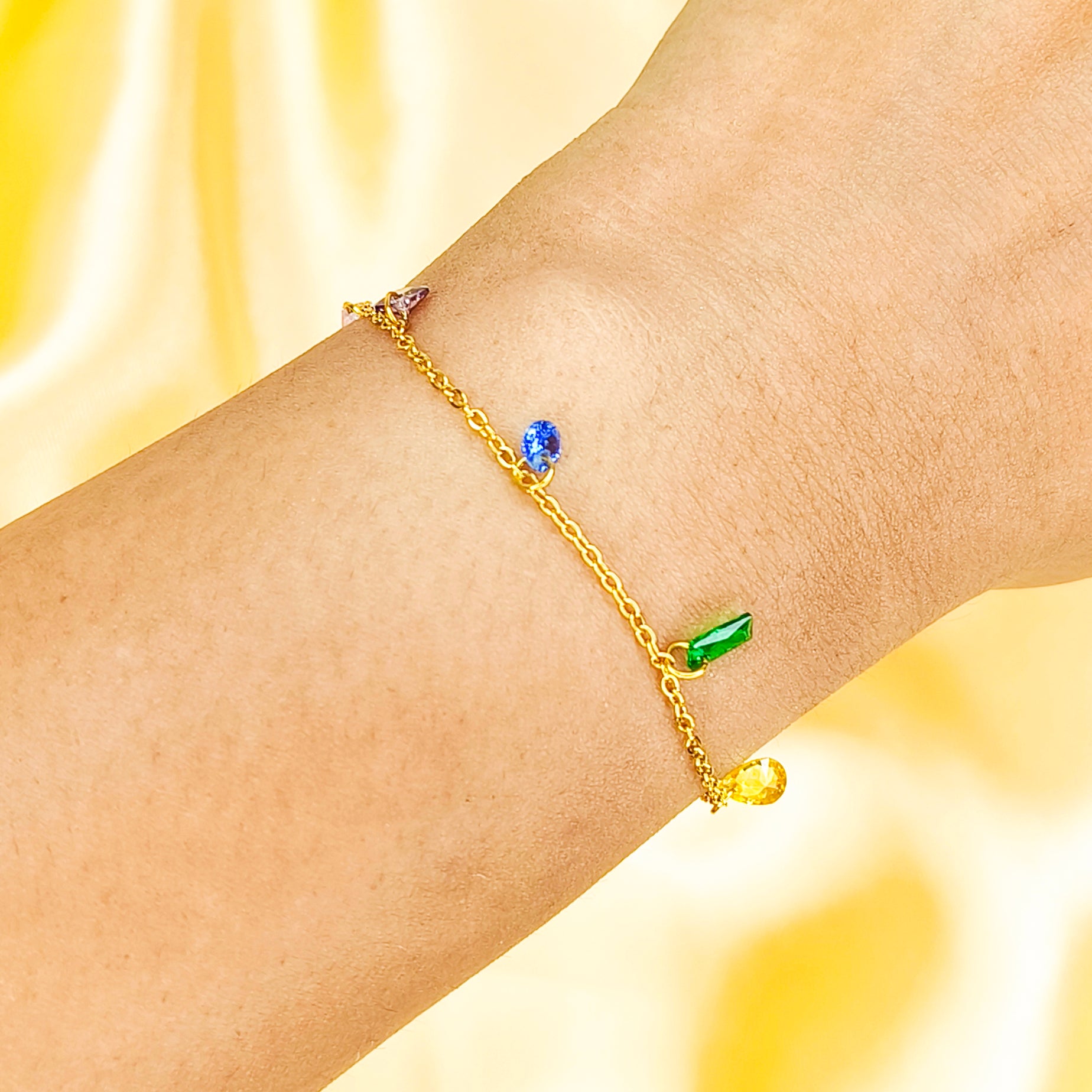 Rainbow Charm Chain Bracelet