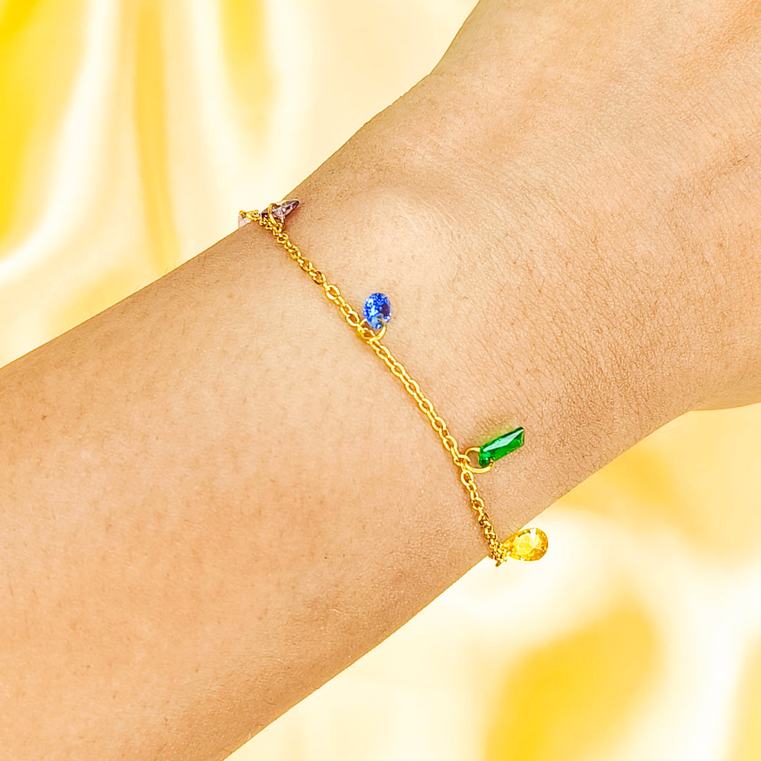 Rainbow Charm Chain Bracelet