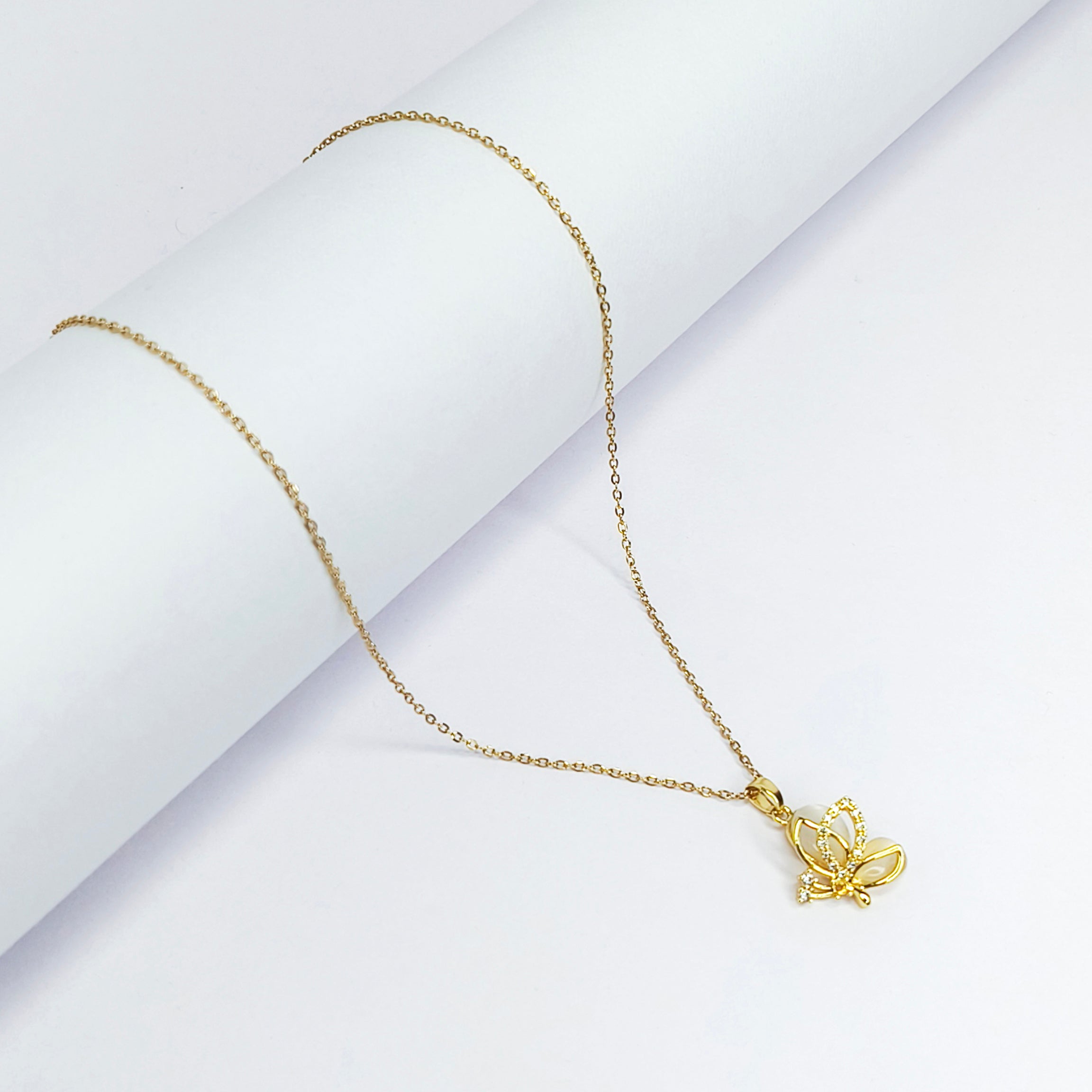 Sparkling Butterfly Pendant Necklace