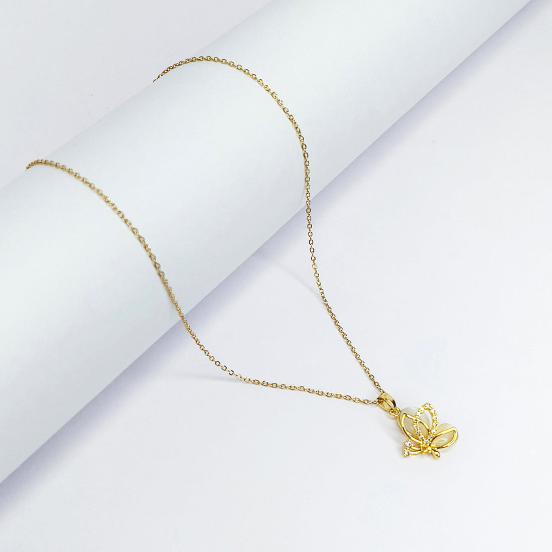 Sparkling Butterfly Pendant Necklace