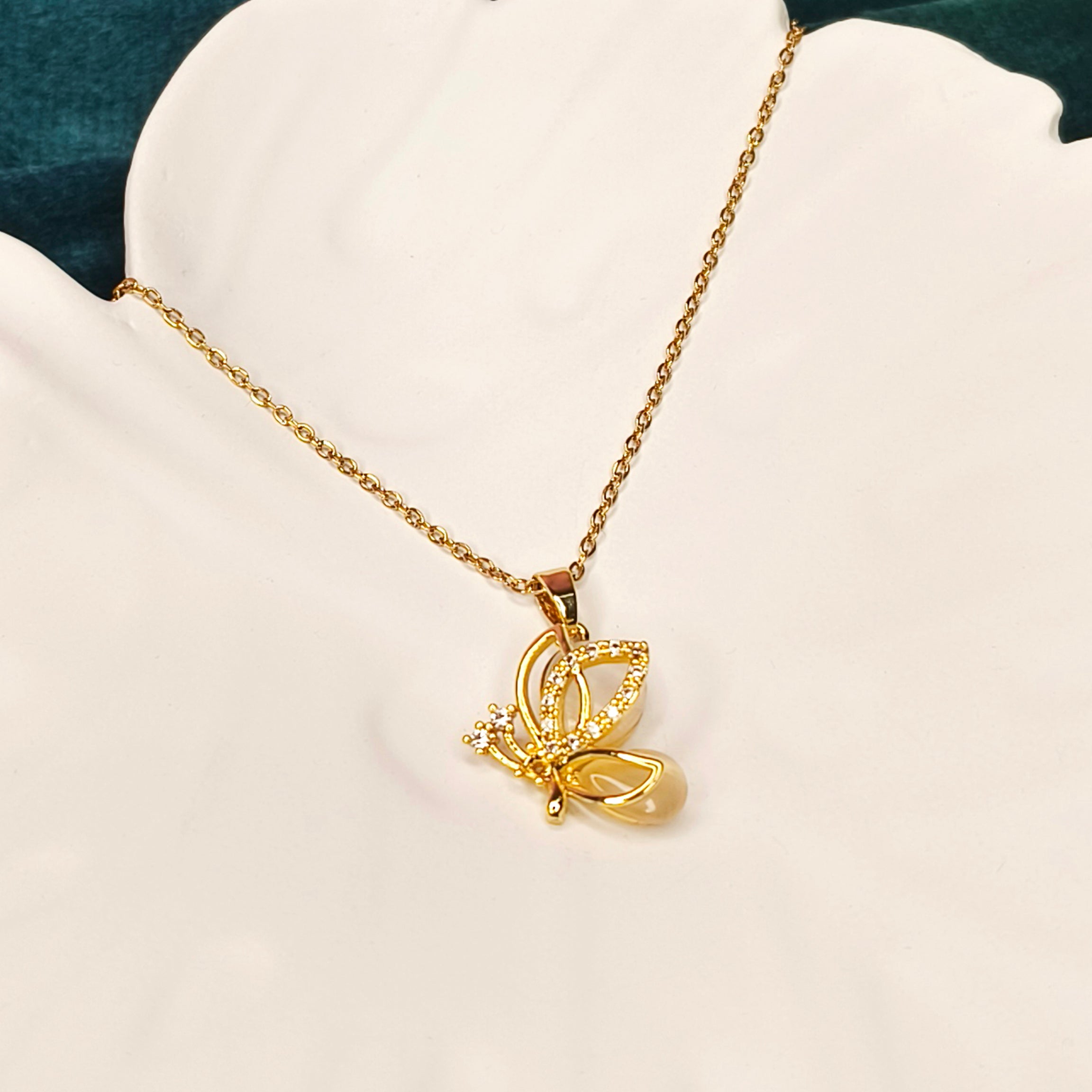 Sparkling Butterfly Pendant Necklace