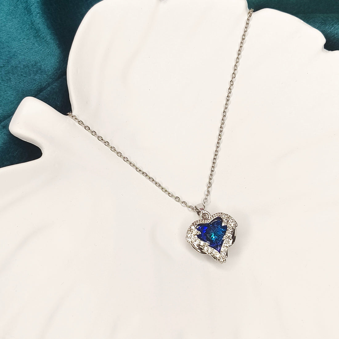 Silver Starlit Heart Necklace