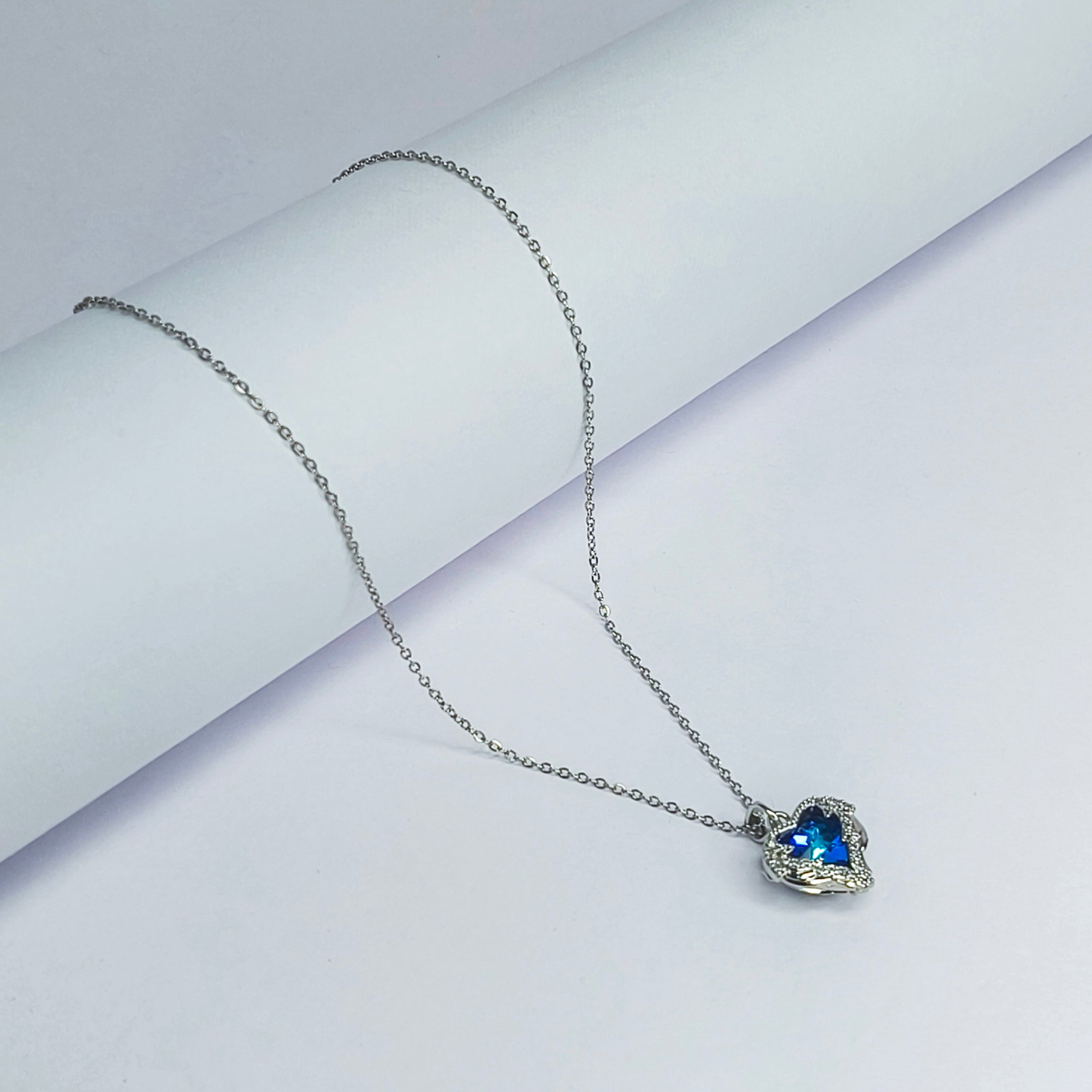Silver Starlit Heart Necklace