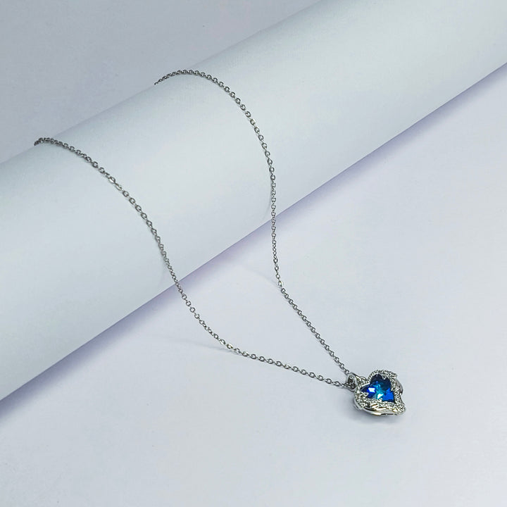 Silver Starlit Heart Necklace
