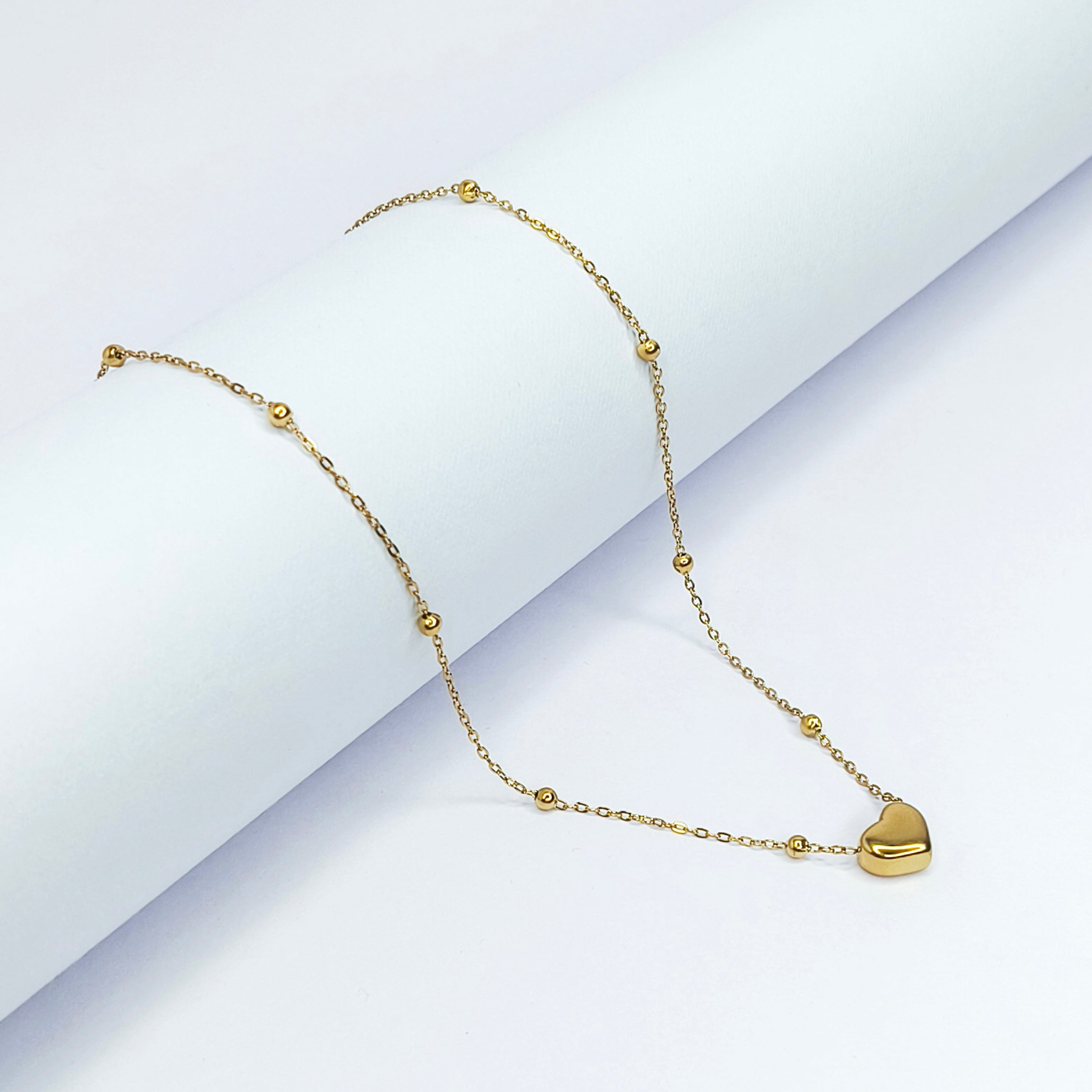 Minimal Heart Bead Necklace