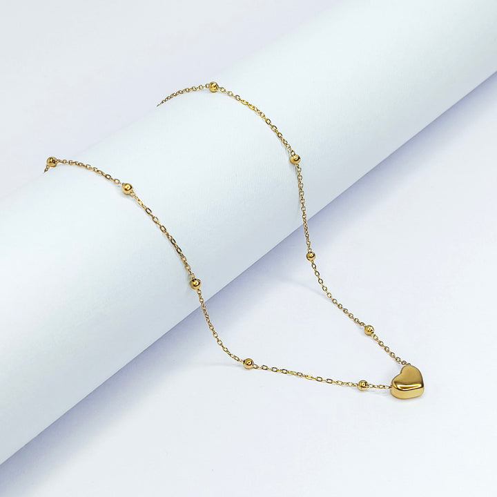 Minimal Heart Bead Necklace