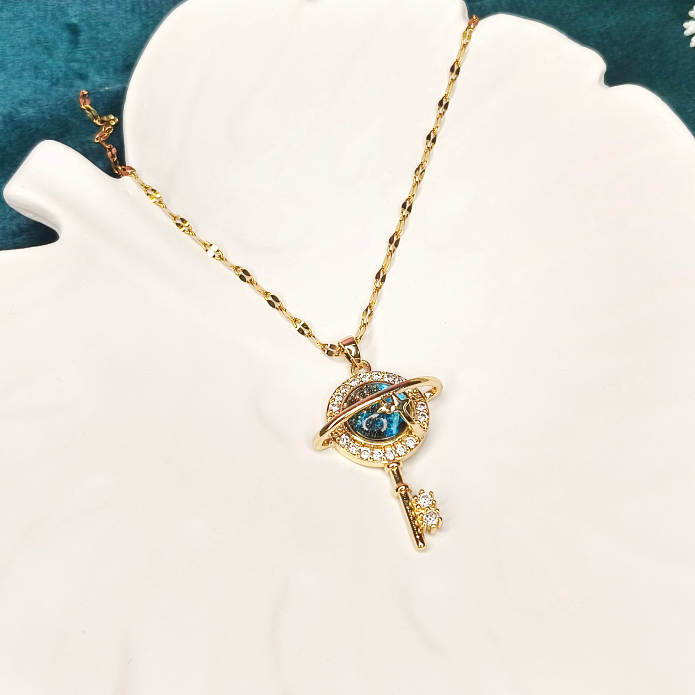Cosmic Planet Key Necklace
