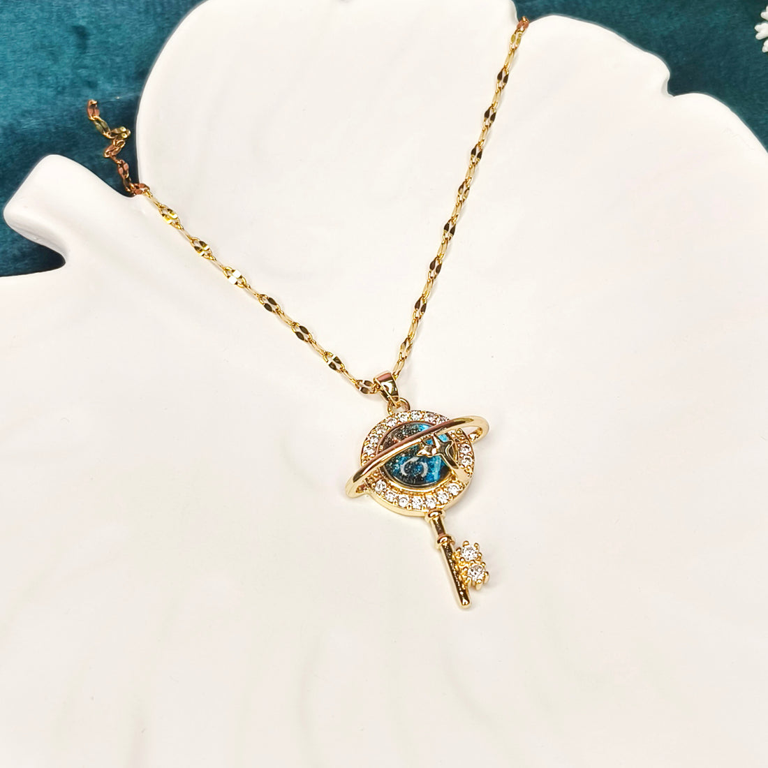 Cosmic Planet Key Necklace