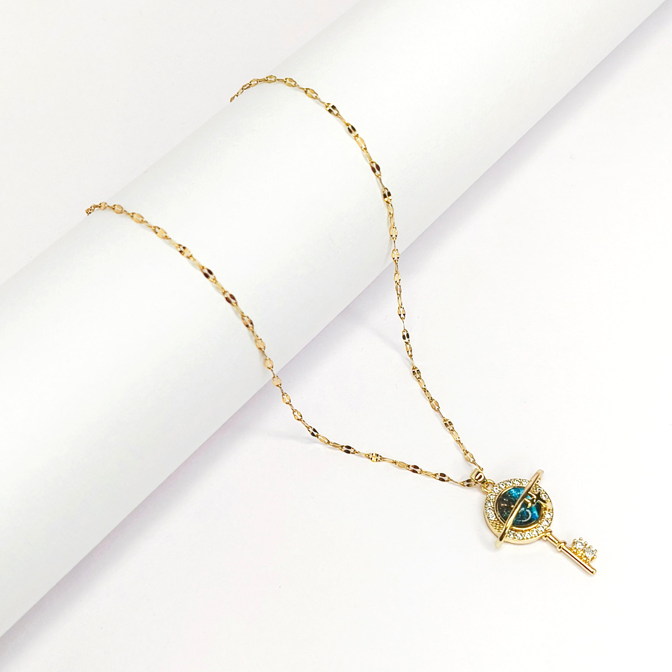 Cosmic Planet Key Necklace