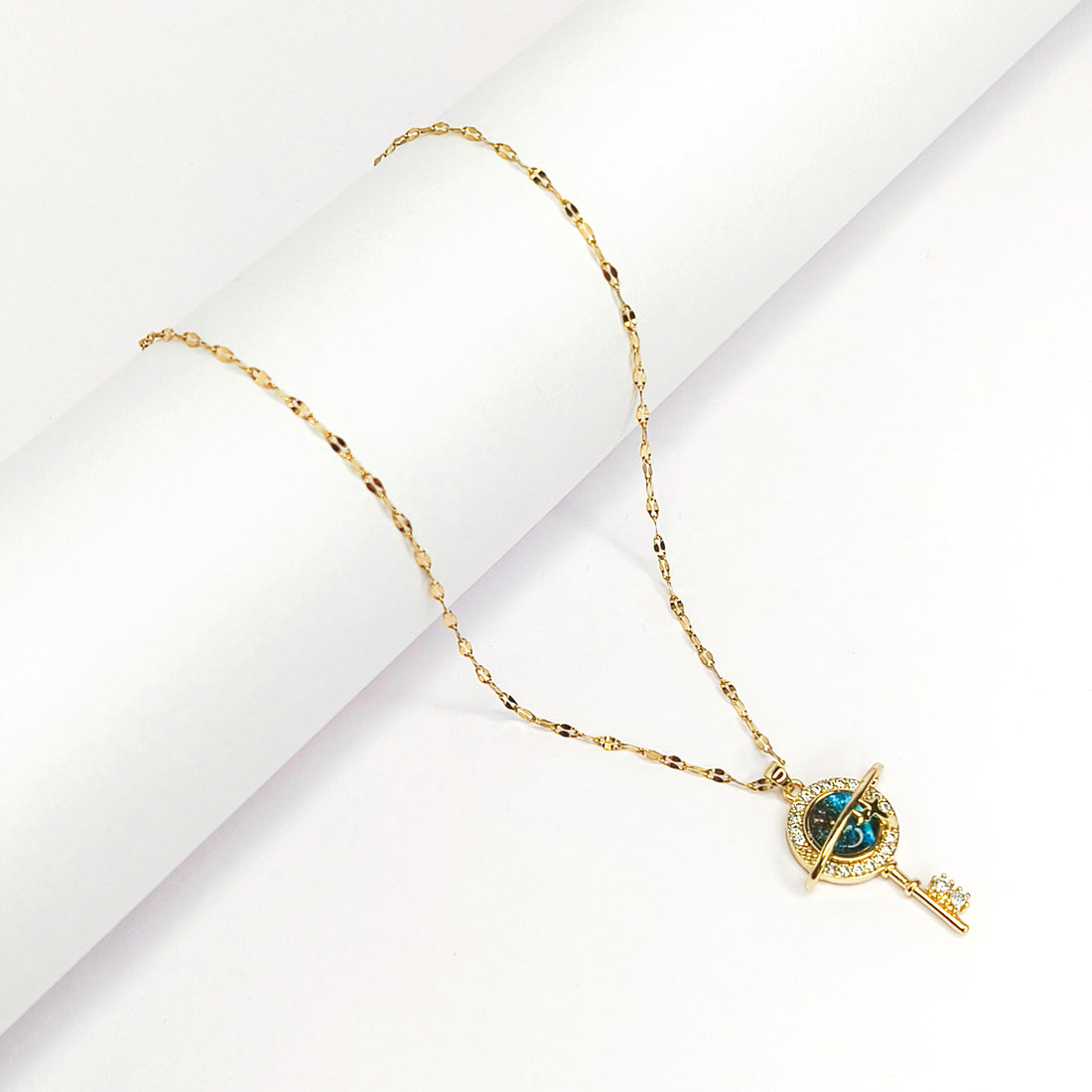 Cosmic Planet Key Necklace