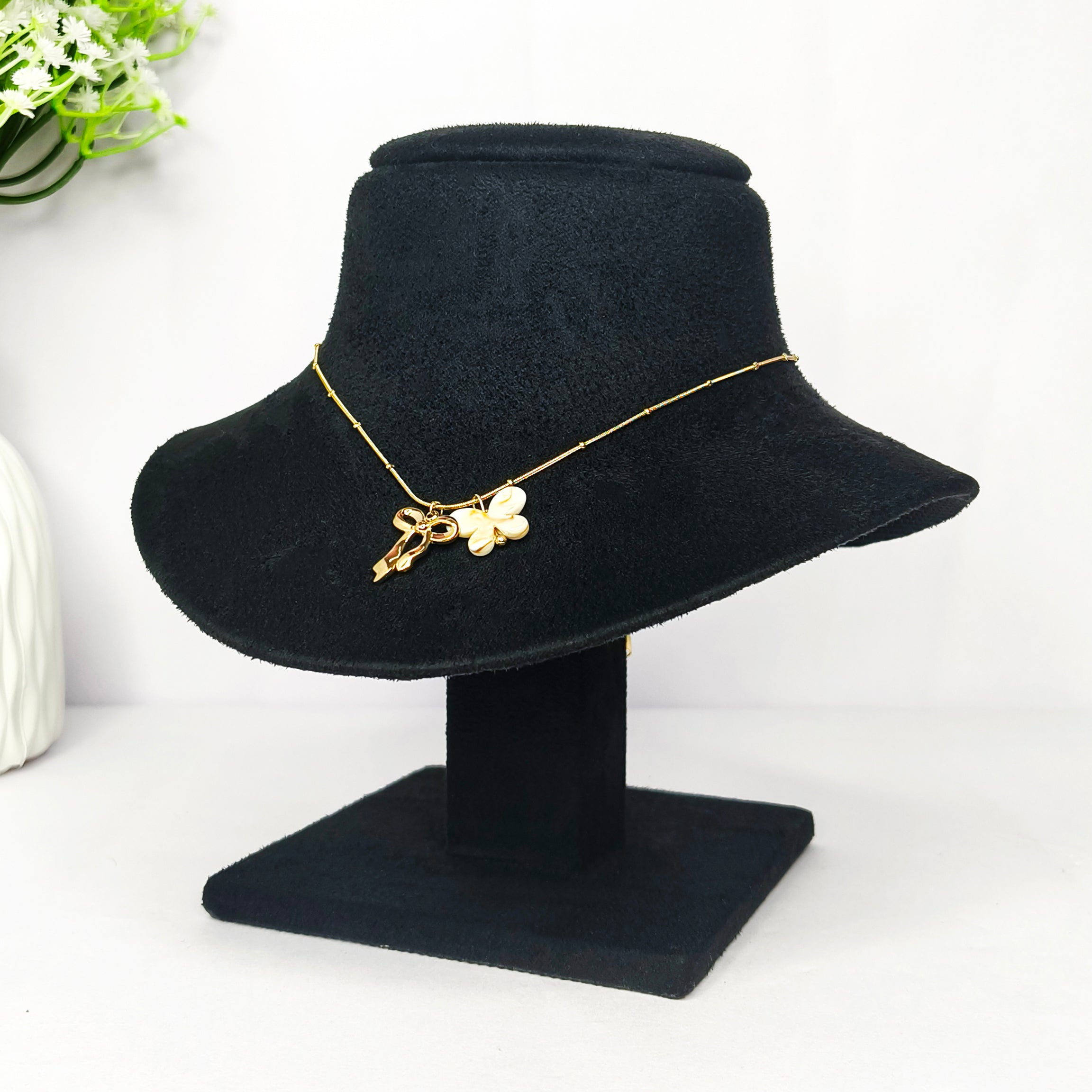 Coquette Bow & Butterfly Charm Necklace