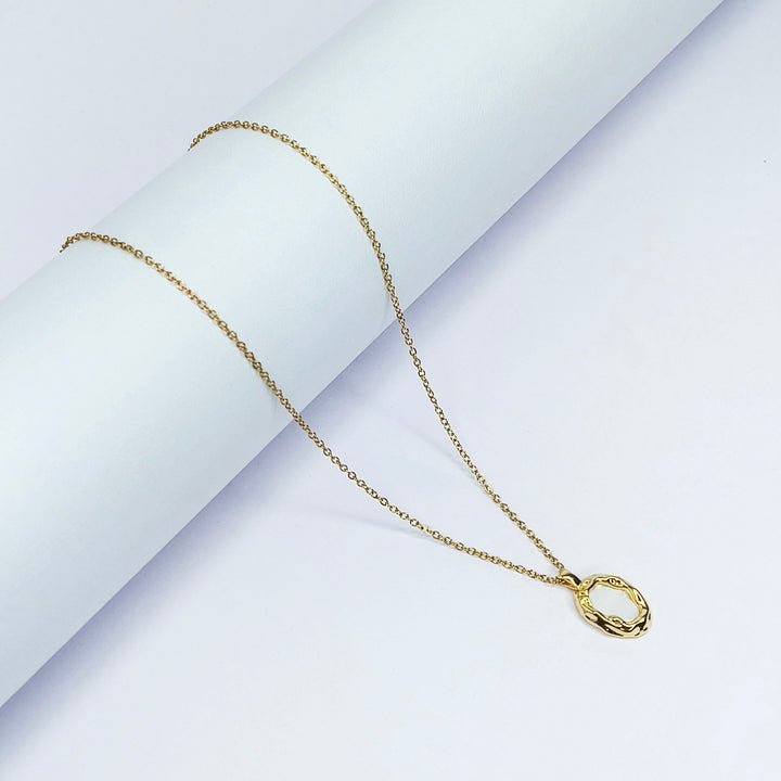 Ivory Halo Oval Necklace